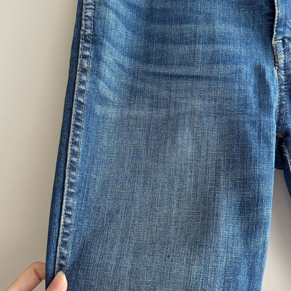 Madewell Distressed Mid-Rise Skinny Blue Cuffed Jeans, Medium Wash, Size 26 - Picture 8 of 16